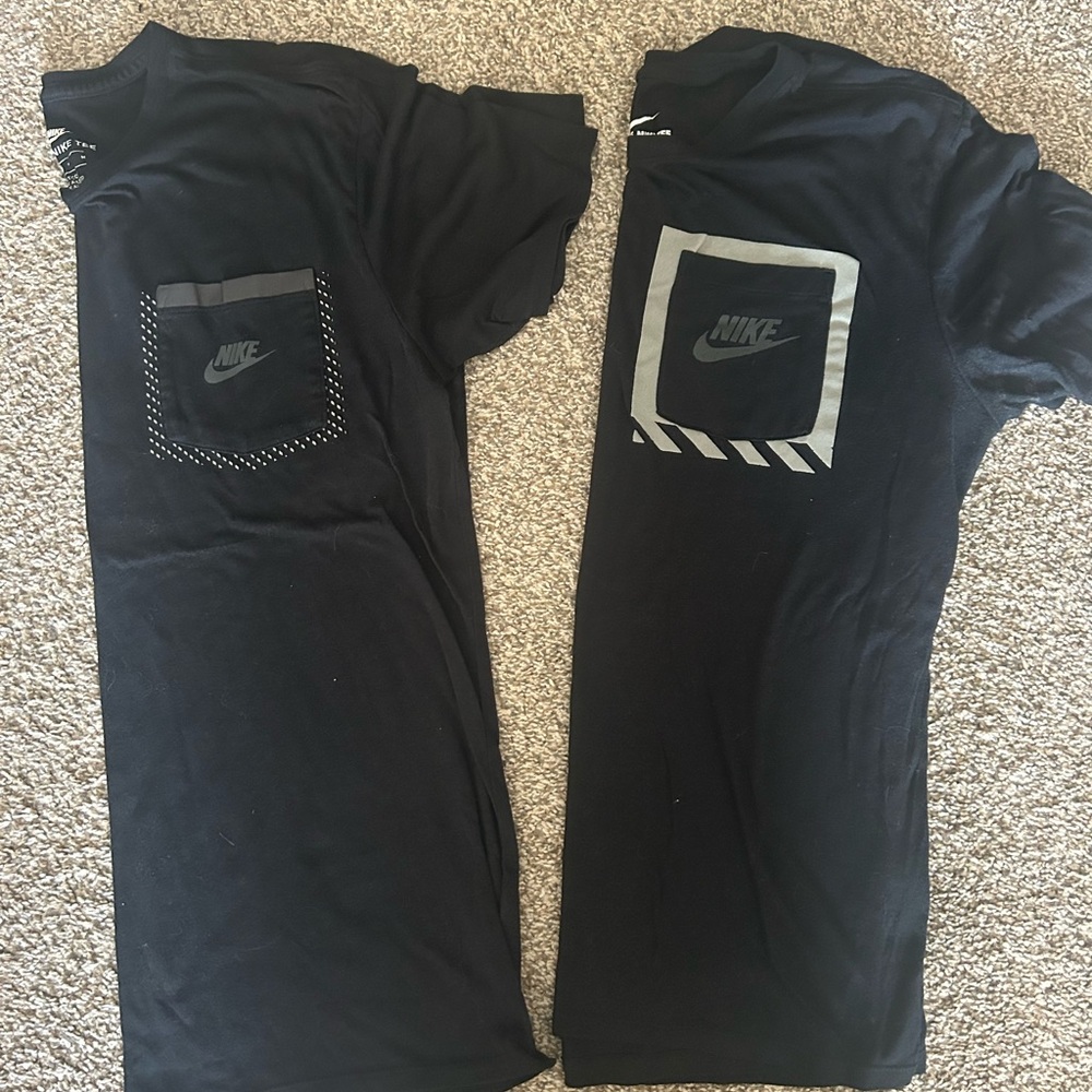 Nike Black T-Shirts with Graphic Pockets